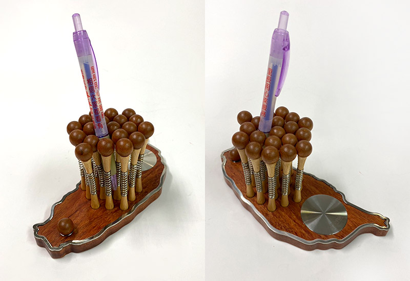 谷同金 筆插-台灣造型(玫瑰木.不鏽鋼)